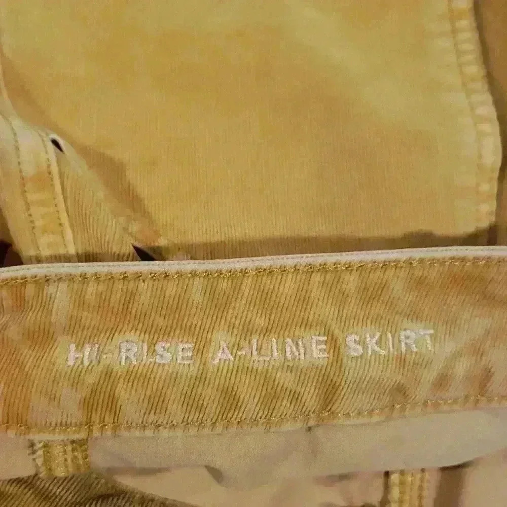American Eagle Outfitters Mustard Yellow Corduroy Fall Fashion Stretch Skirt 4 - Picture 4 of 7